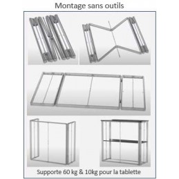 Montage du comptoir d'accueil pliable simple et rapide de la structure sans outils